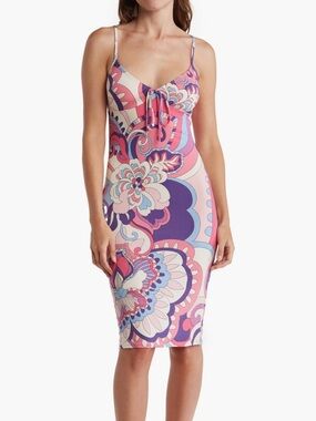 🆕 Colorful Psychedelic Print Slip Dress - Pink, Blue, Purple